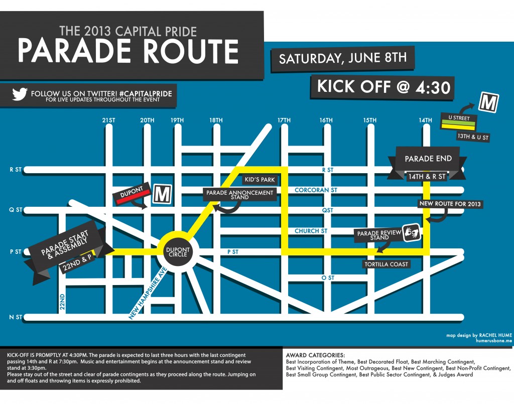 Capital Pride 2013 Parade Map